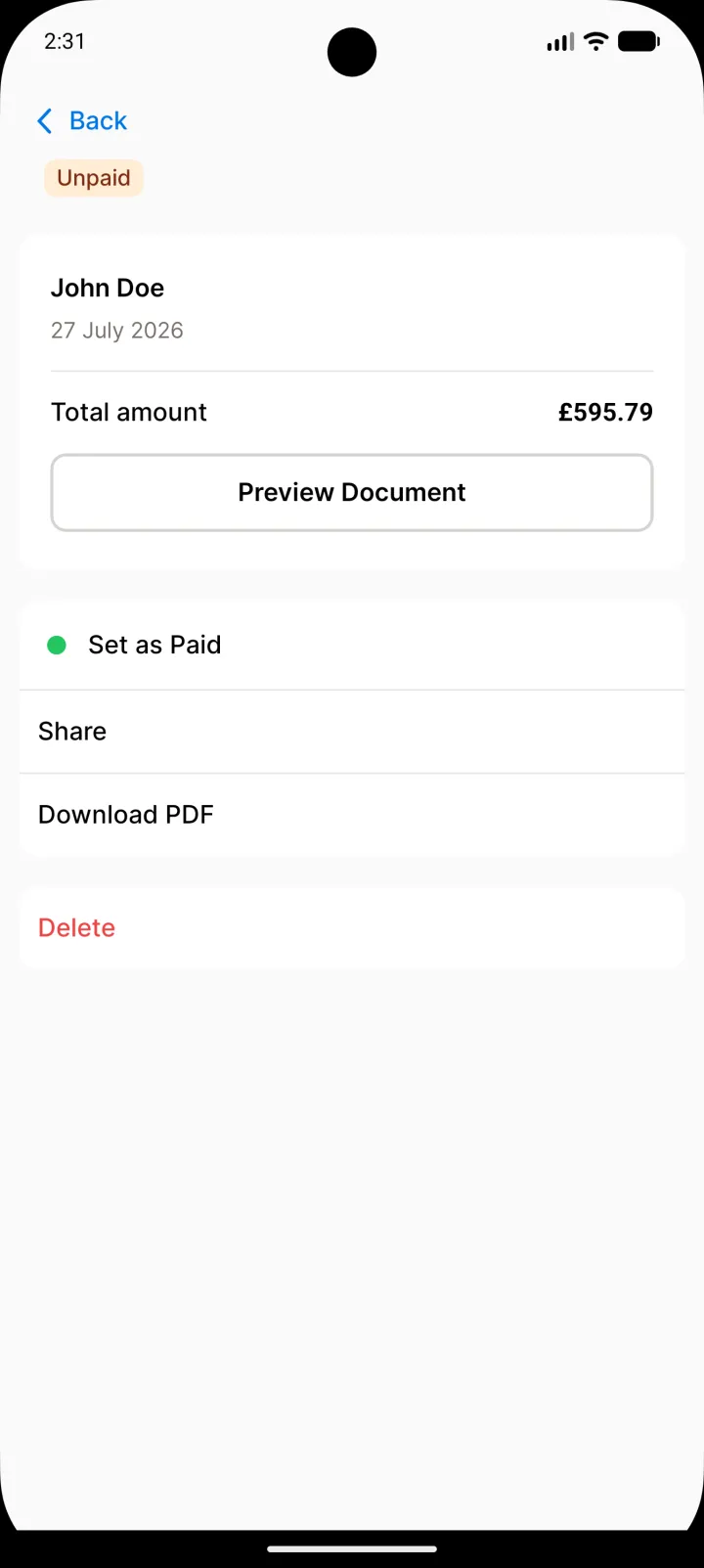 Document — preview, share and get paid